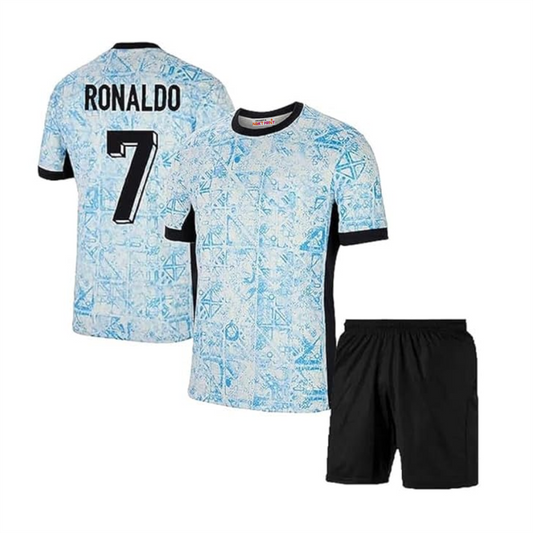 Next Print Ronaldo 7 Jersey| Juventus Jersey| Portugal Jersey| AlNasser Jersey NP0000S301 (with Black Shorts)