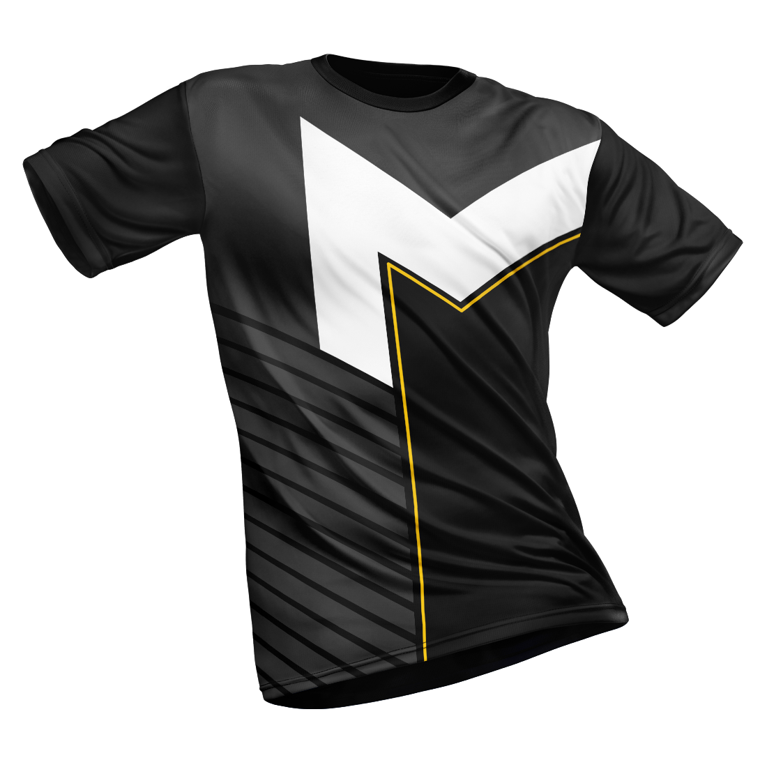 Polyester Half Sleeve Jersey with Round Collar and All Over Digital Print.