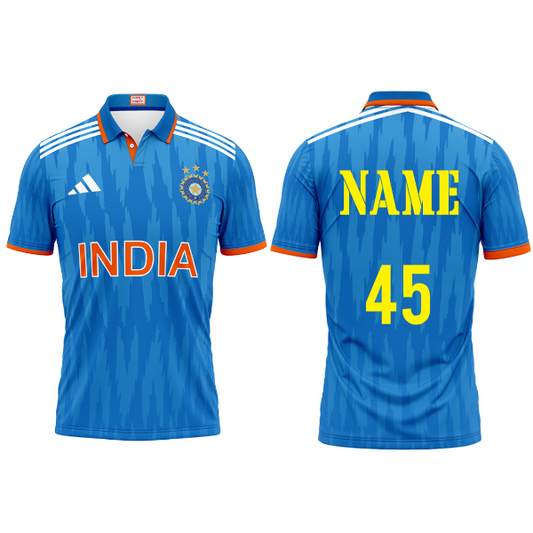 Customised India Cricket ODI Jersey With Name And Printed.