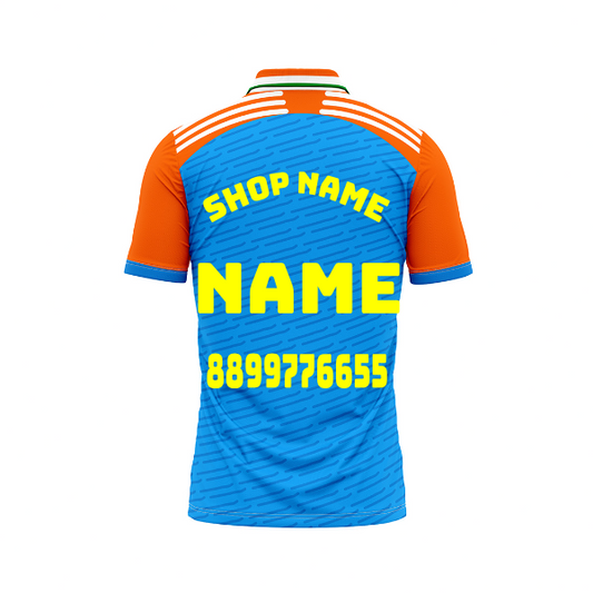 Customised India Cricket Name And Number Printed Jersey 2024.