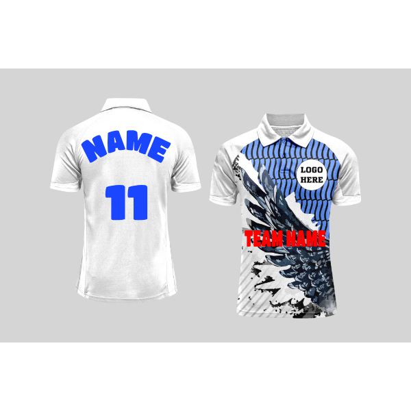 Next Print Cricket Polo Half White Customized Jersey - NPCWH00A2