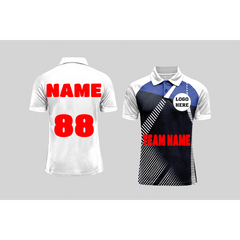 Next Print Cricket Polo Half White Customized Jersey - NPCWH00A4