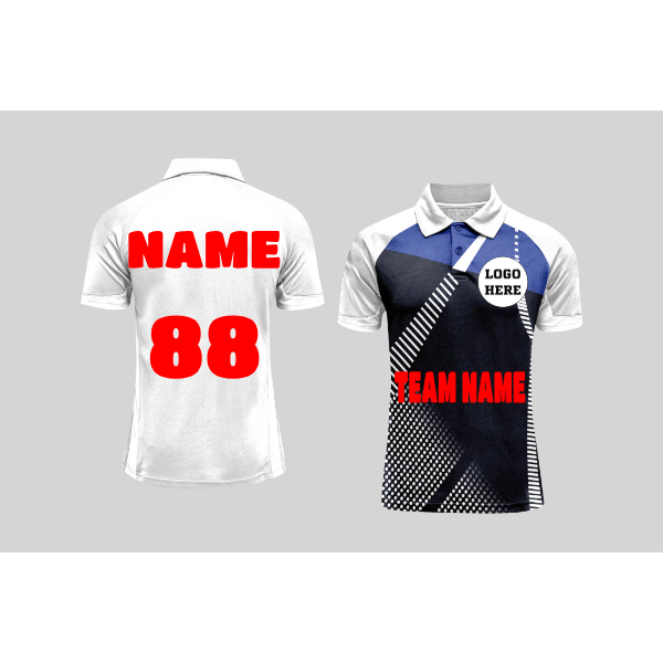 Next Print Cricket Polo Half White Customized Jersey - NPCWH00A4