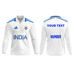 Customised India Test Cricket Team Jersey With Name & Number Print.