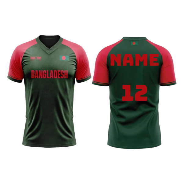 Next Print ICC Champions Trophy 2025 Bangladesh Green Jersey T-shirt.