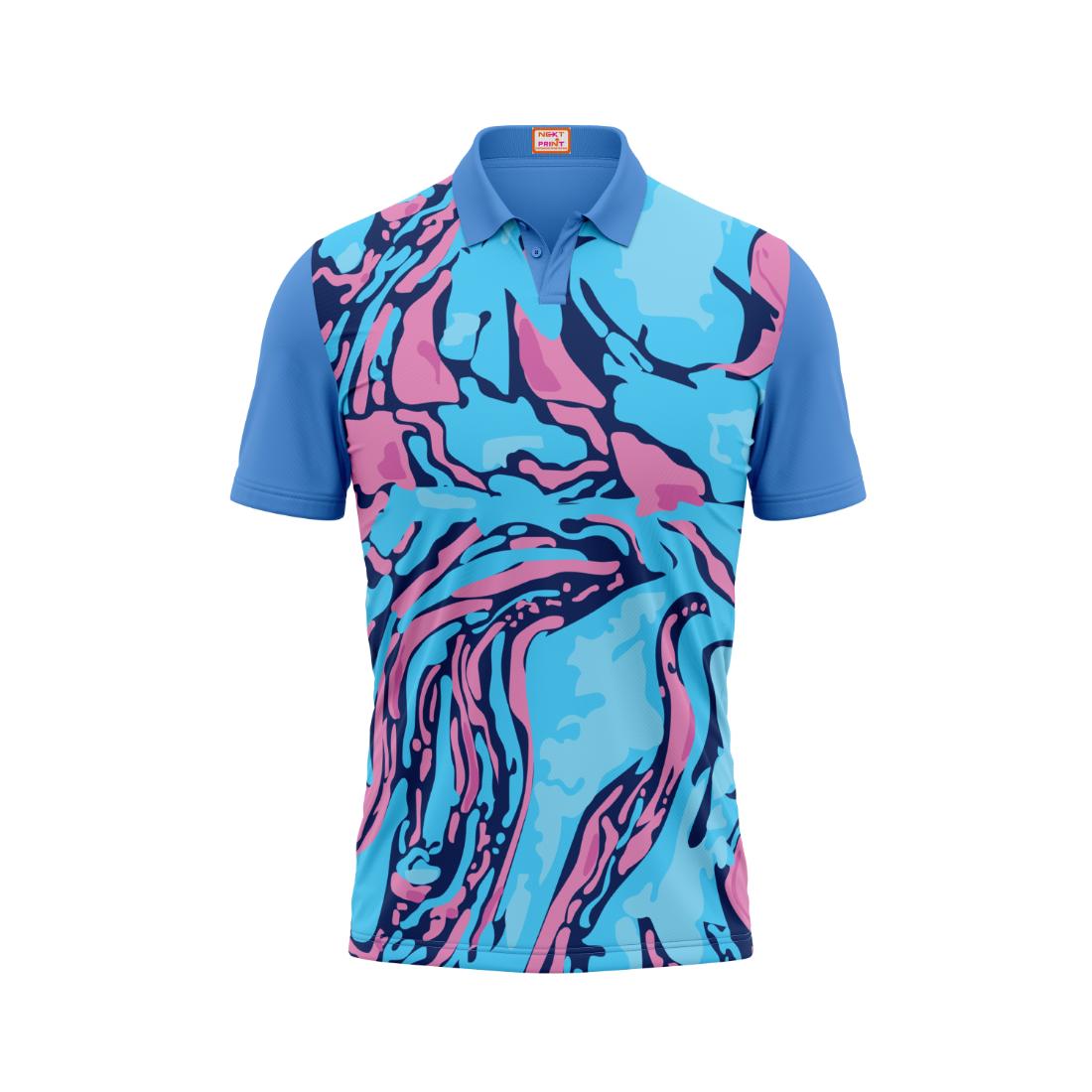 Next Print Customised Polo Neck Skyblue Jersey Design 20