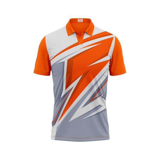 Polo Neck Printed Jersey Orange Design 30