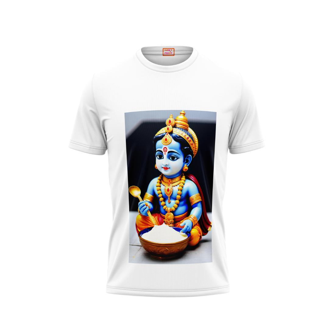 Next Print Krishna janmashtami  Printed Tshirt White Design 9