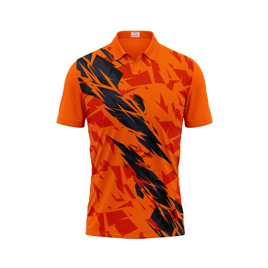 Polo Neck Printed Jersey Orange Design 31