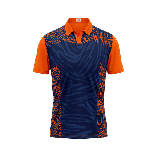 Polo Neck Printed Jersey Orange Design 32