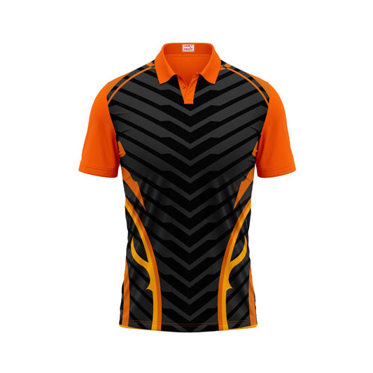 Polo Neck Printed Jersey Orange Design 33