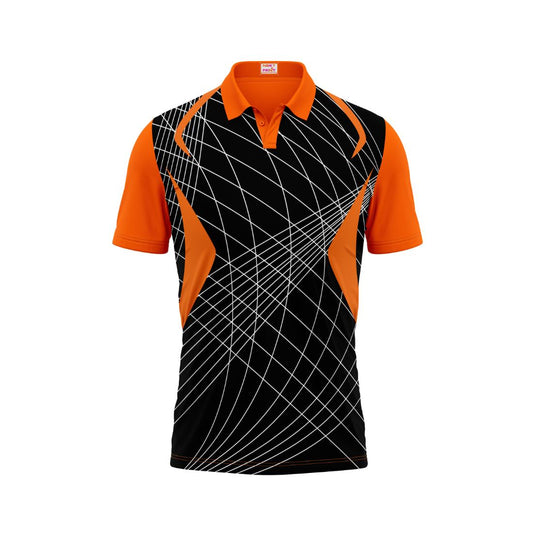 Polo Neck Printed Jersey Orange Design 39