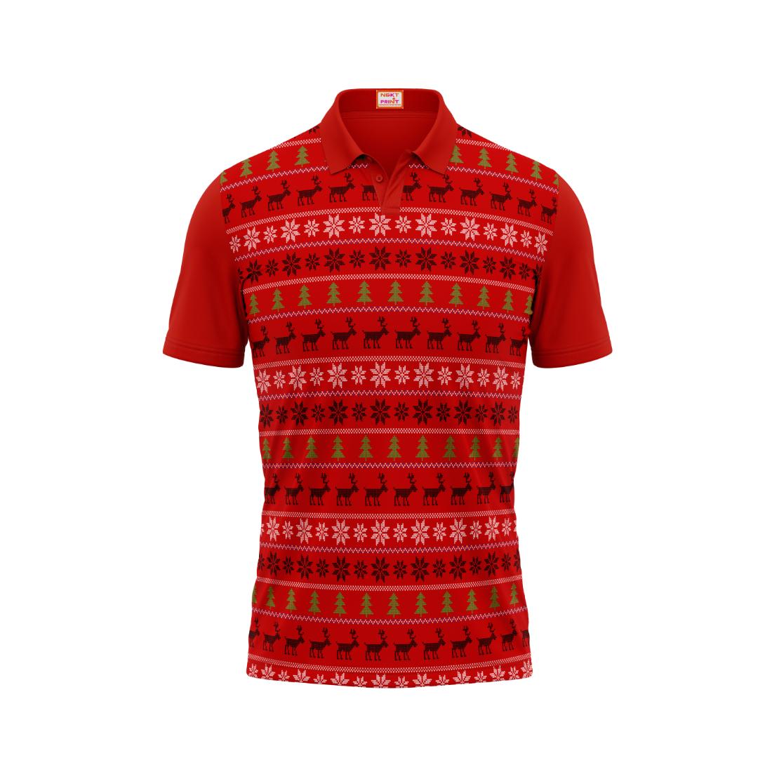 Next Print Customized Polo Neck Red Jersey NPTS49