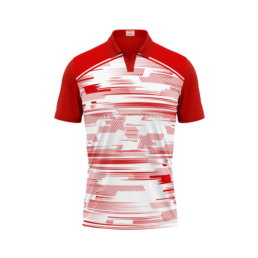 Next Print Customized Polo Neck Red Jersey NPTS50