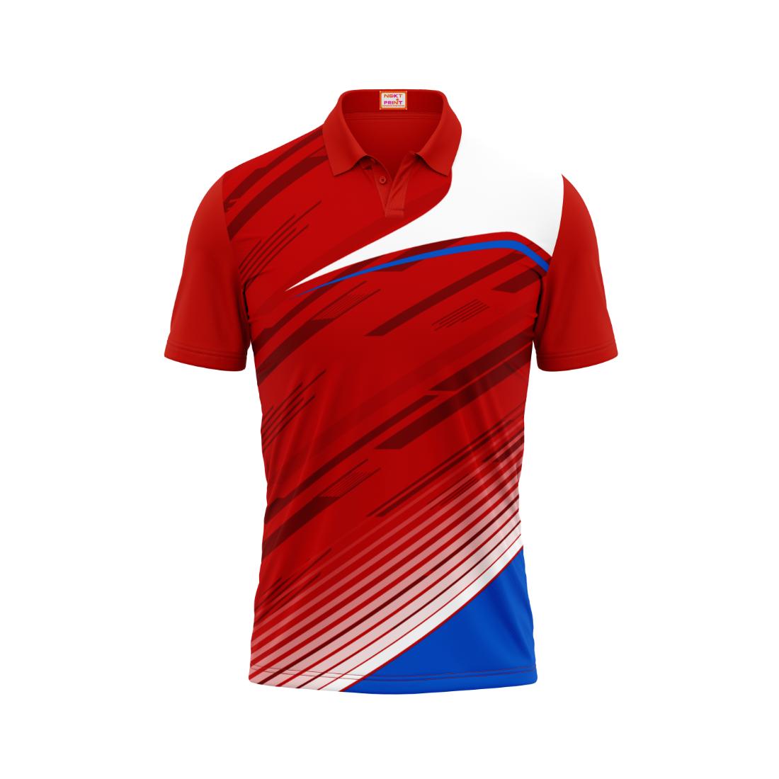 Next Print Customized Polo Neck Red Jersey NPTS51