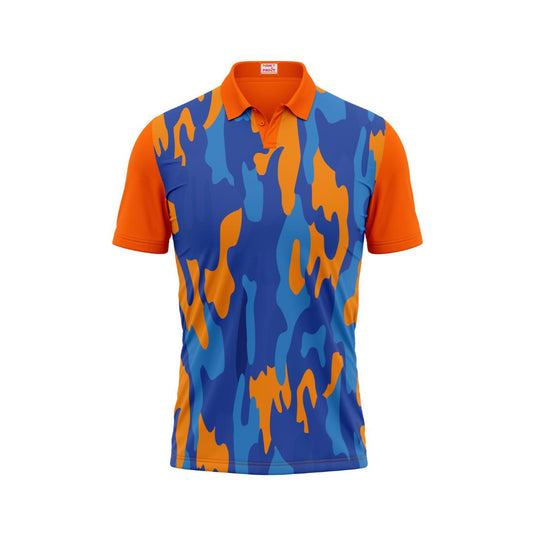 Polo Neck Printed Jersey Orange Design 43