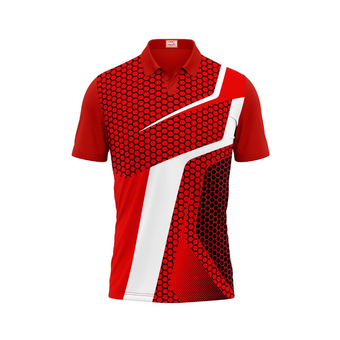 Next Print Customized Polo Neck Red Jersey NPTS55