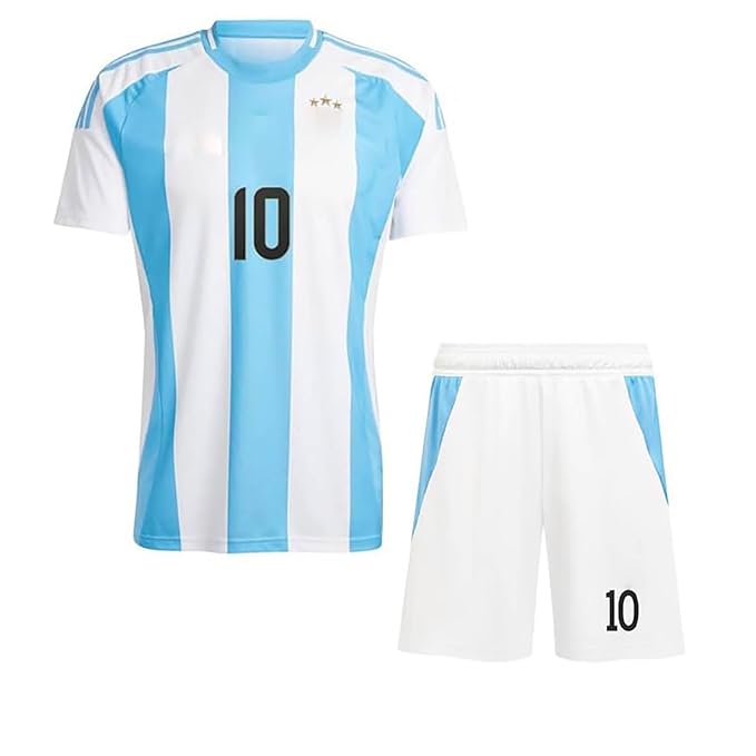 Sports Soccer Argen Messii 10 Football Jersey with Black Shorts 2024