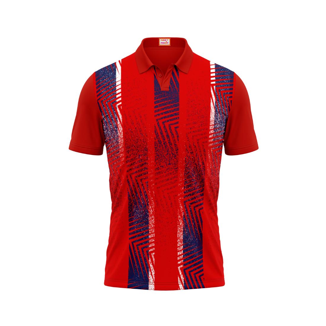 Next Print Customized Polo Neck Red Jersey NPTS61