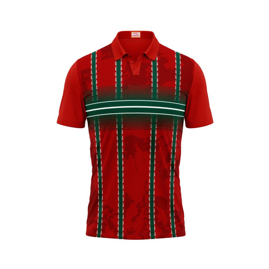 Next Print Customized Polo Neck Red Jersey NPTS62