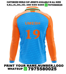 Nextprint Umesh Yadav Printed India Cricket 2024 World Cup Jersey Full Sleeve