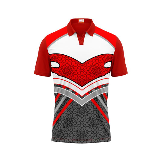 Next Print Customized Polo Neck Red Jersey NPTS64