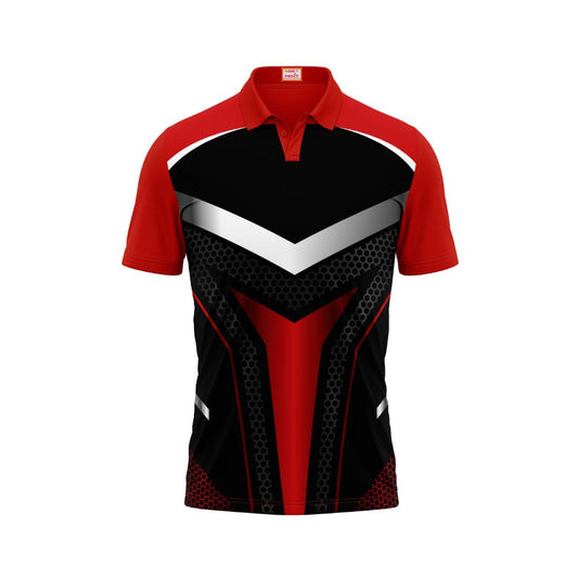 Next Print Customized Polo Neck Red Jersey NPTS67