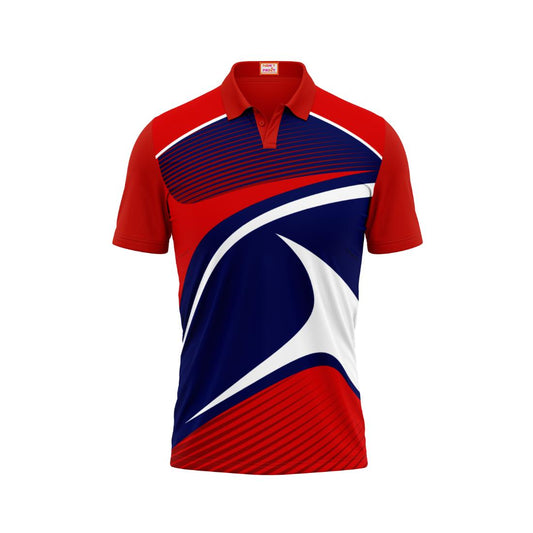 Next Print Customized Polo Neck Red Jersey NPTS68