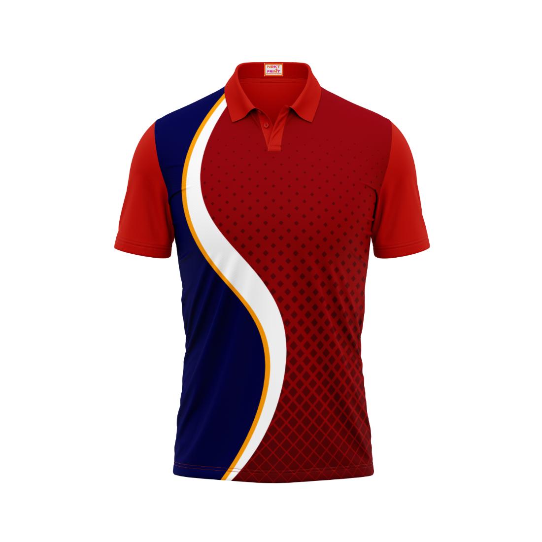 Next Print Customized Polo Neck Red Jersey NPTS71