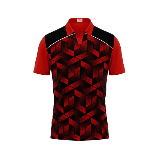 Next Print Customized Polo Neck Red Jersey NPTS76