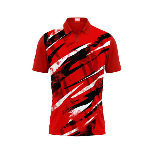 Next Print Customized Polo Neck Red Jersey NPTS79