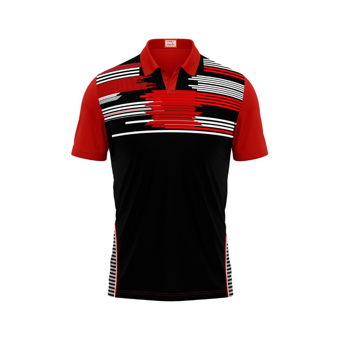 Next Print Customized Polo Neck Red Jersey NPTS83