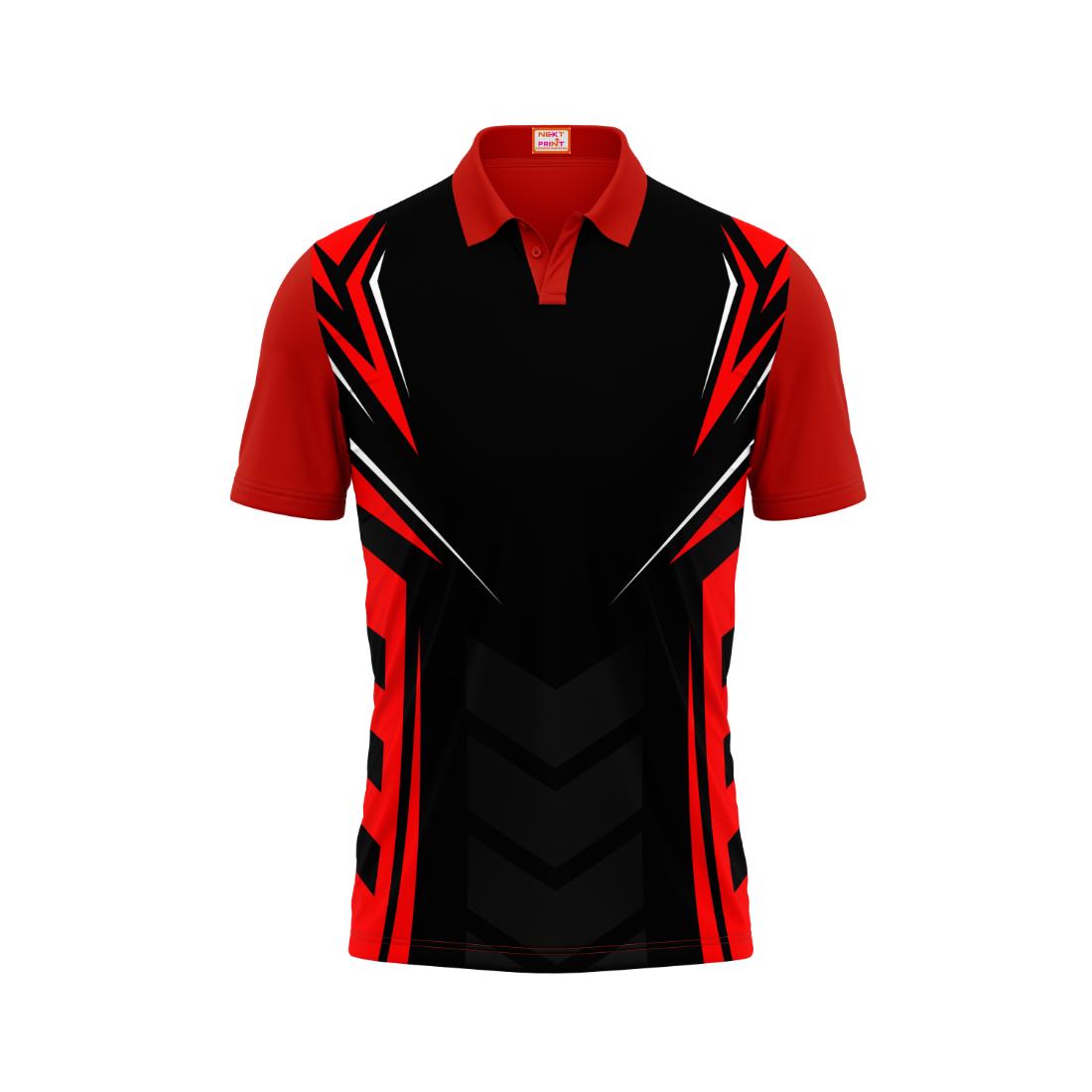 Next Print Customized Polo Neck Red Jersey NPTS86