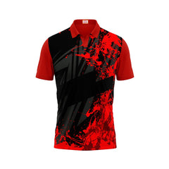 Next Print Customized Polo Neck Red Jersey NPTS92