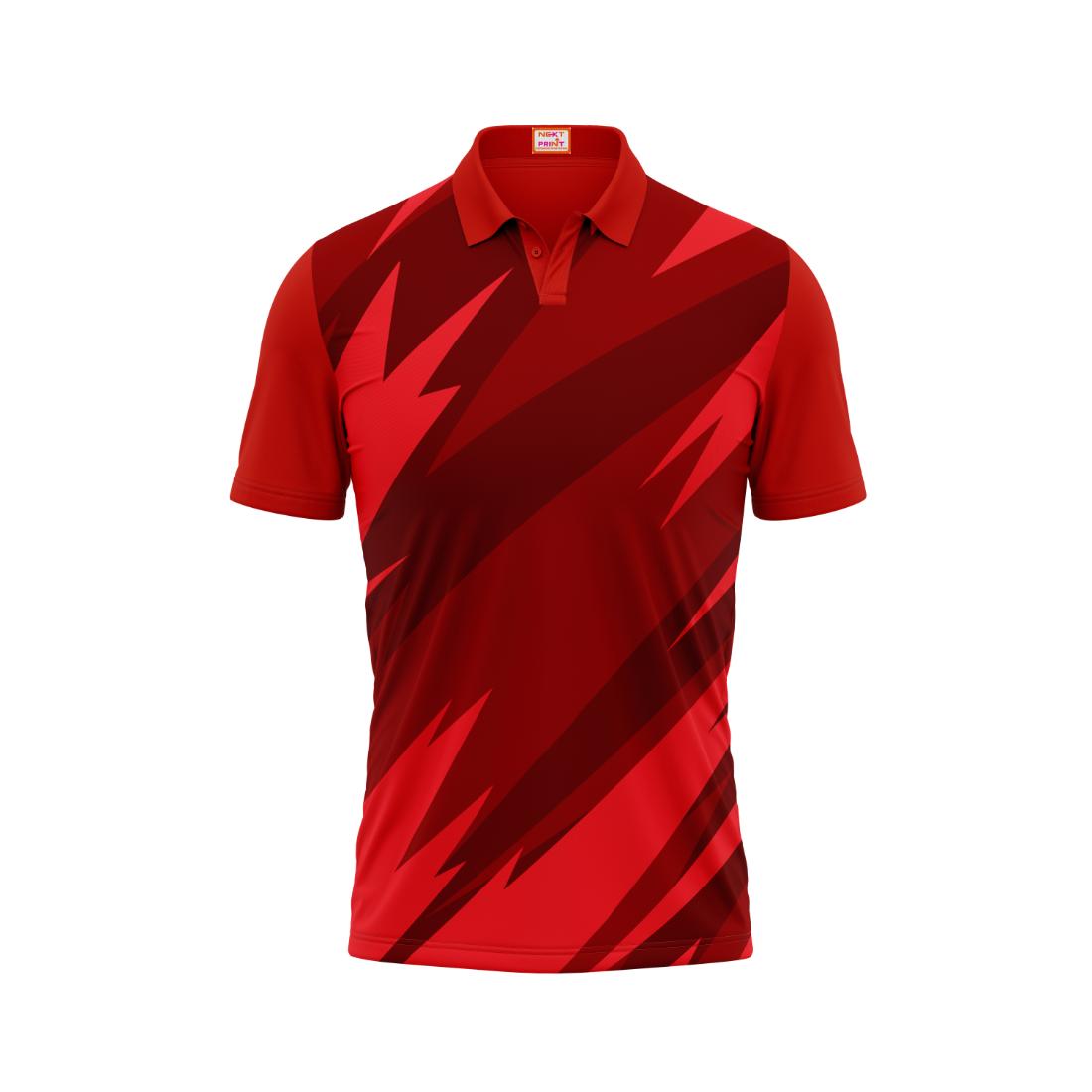 Next Print Customized Polo Neck Red Jersey NPTS95