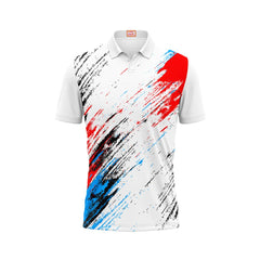 Next Print Customized Polo Neck White Jersey NPTS102