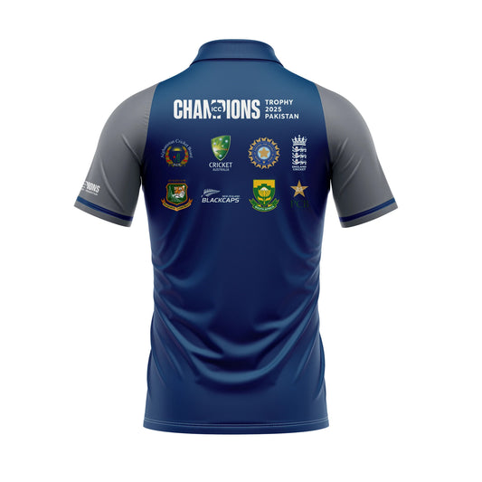 Next Print ICC Champions Trophy 2025 All Nations Navy Jersey Polo.