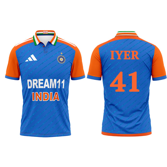 Next Print India Cricket Sheryas Iyer Jersey 2024