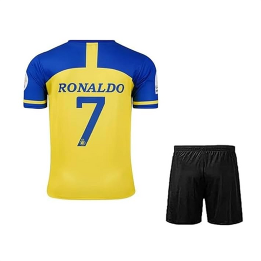 Next Print Ronaldo 7 Jersey| Juventus Jersey| Portugal Jersey| AlNasser Jersey NP0000S304 (with Black Shorts)