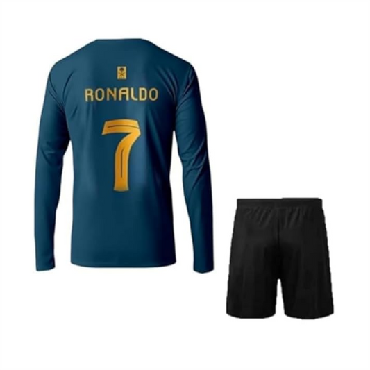 Next Print Ronaldo 7 Jersey| Juventus Jersey| Portugal Jersey| AlNasser Jersey NP0000S310 (with Black Shorts)