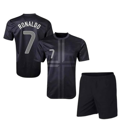 Next Print Ronaldo 7 Jersey| Juventus Jersey| Portugal Jersey| AlNasser Jersey NP0000S312 (with Black Shorts)