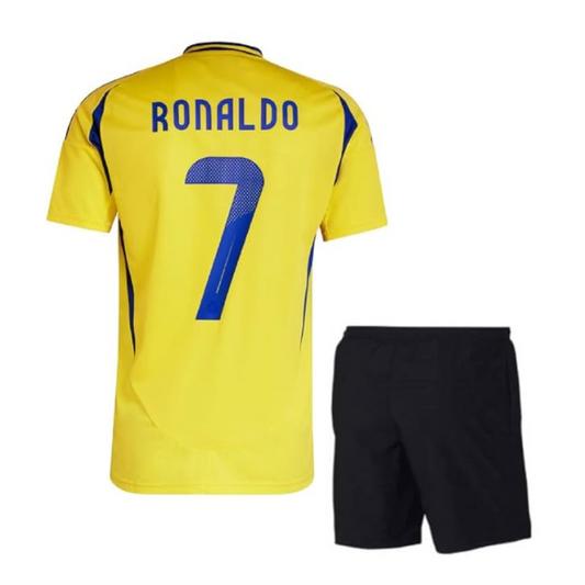 Next Print Ronaldo 7 Jersey| Juventus Jersey| Portugal Jersey| AlNasser Jersey NP0000S315 (with Black Shorts)