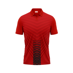 Polo Neck Printed Jersey Red NP0013