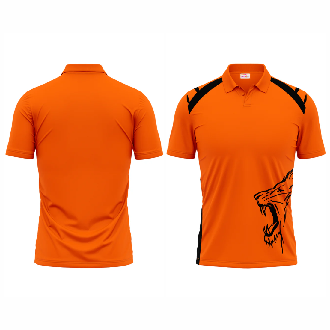 Polo Neck Printed Jersey Orange NP00145