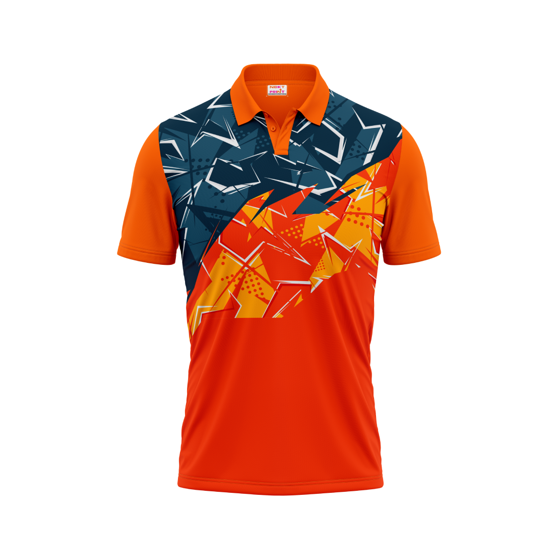 Polo Neck Printed Jersey Orange NP00223