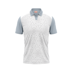 Polo Neck Printed Jersey Grey NP00226