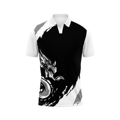 Polo Neck Printed Jersey White NP0063