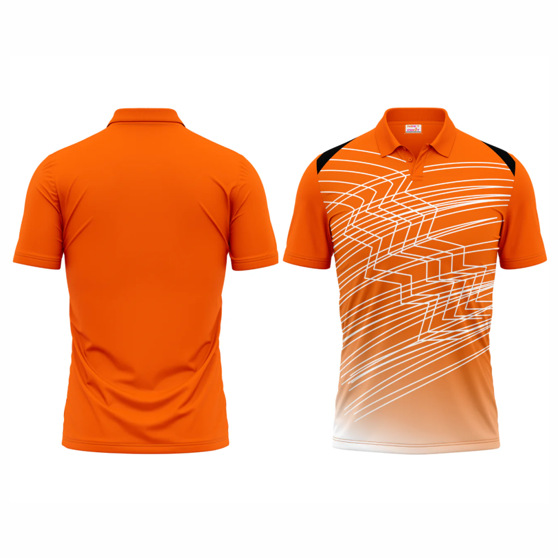 Polo Neck Printed Jersey Orange NP0099