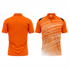 Polo Neck Printed Jersey Orange NP0099