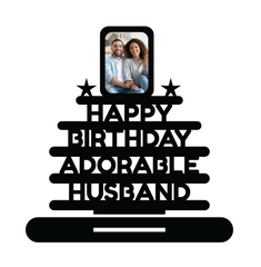 HAPPY BIRTHDAY ADORABLE HUSBAND STAND FRAME